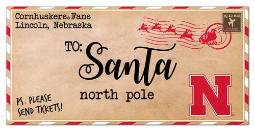 Nebraska Cornhuskers 6" x 12" To Santa Sign