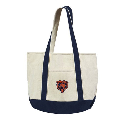 Chicago Bears Canvas Tote with Colored Strap
