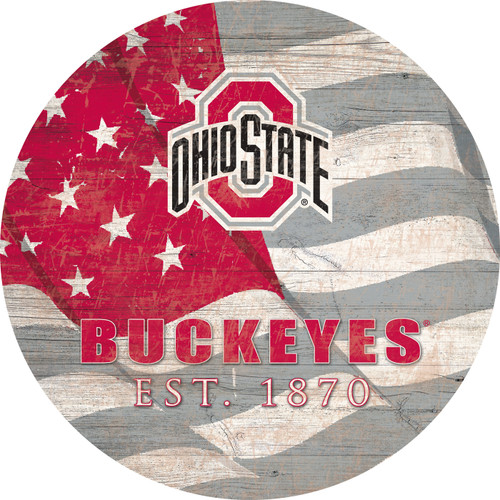 Ohio State Buckeyes 24" Team Color Flag Circle Sign