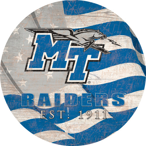 Middle Tennessee State Blue Raiders 12" Team Color Flag Circle Sign