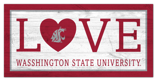 Washington State Cougars 6" x 12" Love Sign