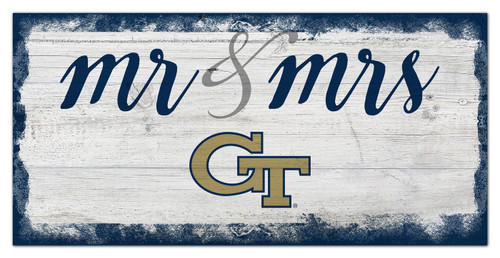 Georgia Tech Yellow Jackets Script Mr. & Mrs. Sign