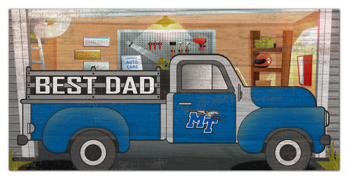 Middle Tennessee State Blue Raiders Best Dad Truck 6" x 12" Sign