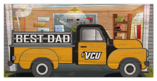 Virginia Commonwealth Rams Best Dad Truck 6" x 12" Sign
