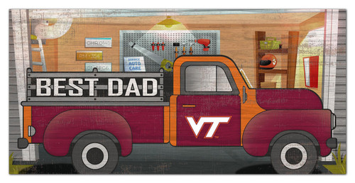 Virginia Tech Hokies Best Dad Truck 6" x 12" Sign