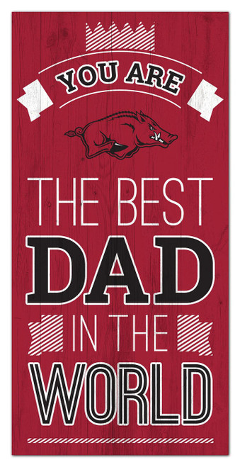 Arkansas Razorbacks Best Dad in the World 6" x 12" Sign
