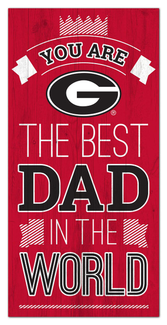 Georgia Bulldogs Best Dad in the World 6" x 12" Sign