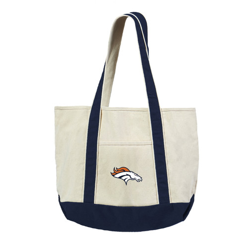 Denver Broncos Canvas Tote with Colored Strap