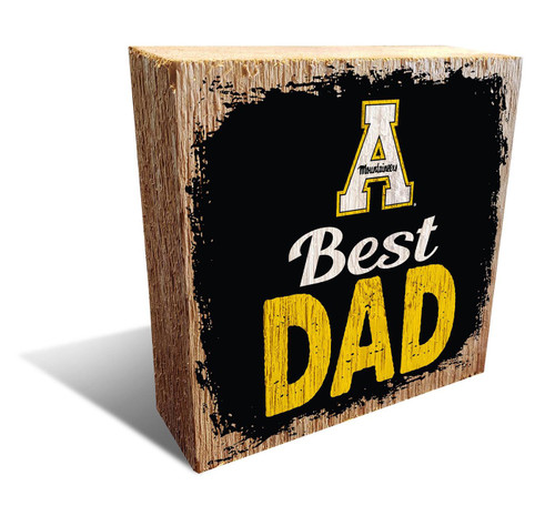 Appalachian State Mountaineers Best Dad 6" x 6" Block
