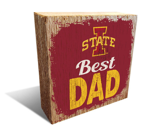 Iowa State Cyclones Best Dad 6" x 6" Block