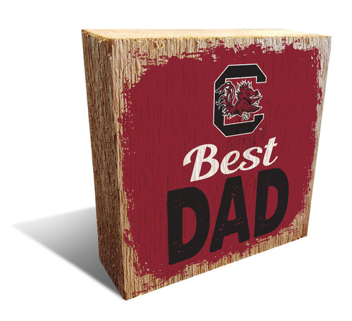 South Carolina Gamecocks Best Dad 6" x 6" Block