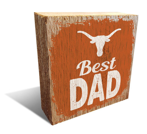 Texas Longhorns Best Dad 6" x 6" Block
