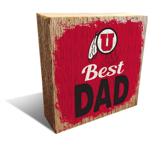 Utah Utes Best Dad 6" x 6" Block