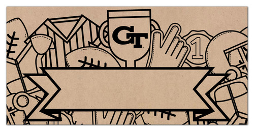 Georgia Tech Yellow Jackets Name Banner Coloring Sign