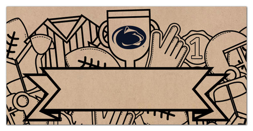 Penn State Nittany Lions Name Banner Coloring Sign