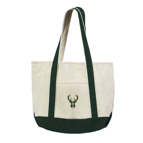 Milwaukee Bucks Canvas Tote with Colored Strap