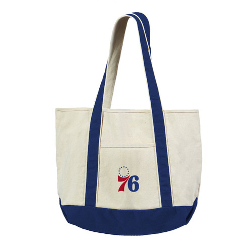 Philadelphia 76ers Canvas Tote with Colored Strap