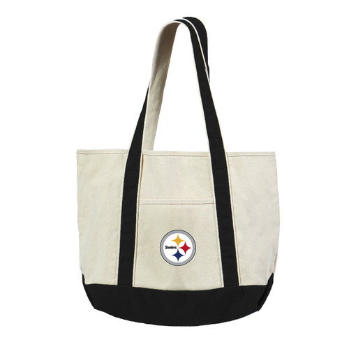 Pittsburgh Steelers Canvas Tote with Colored Strap