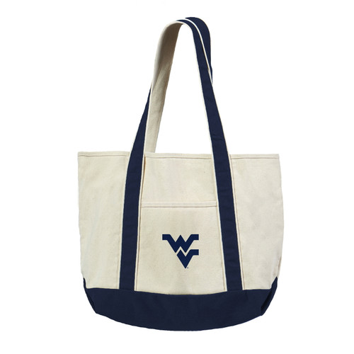West Virginia Mountaineers Canvas Tote with Colored Strap