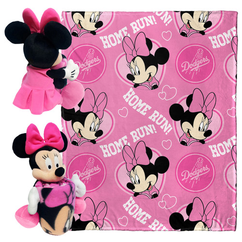 Los Angeles Dodgers Minnie Mouse Hugger Pillow & Silk Touch Throw Blanket Set