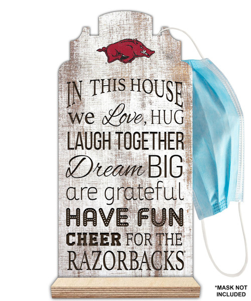 Arkansas Razorbacks In This House Mask Holder