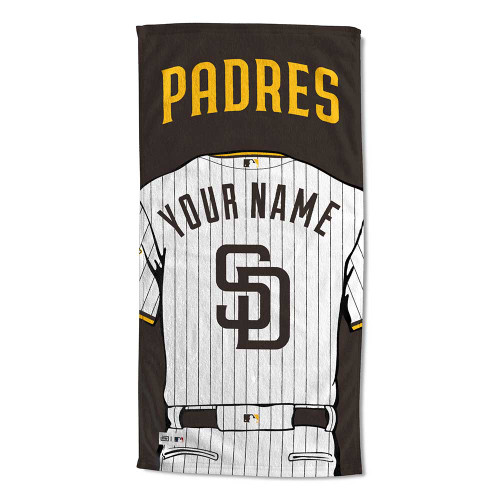 San Diego Padres 30" x 60" Jersey Personalized Beach Towel