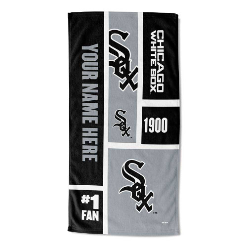 Chicago White Sox 30" x 60" Colorblock Personalized Beach Towel