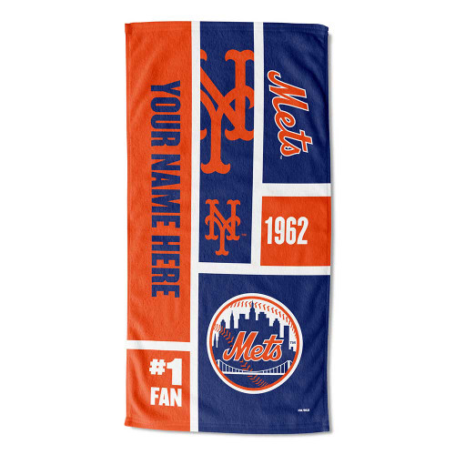 New York Mets 30" x 60" Colorblock Personalized Beach Towel