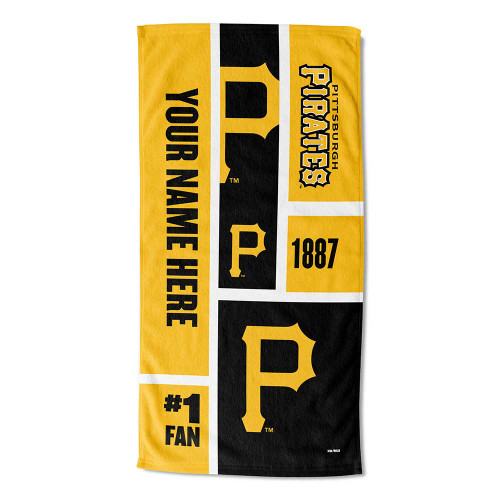 Pittsburgh Pirates 30" x 60" Colorblock Personalized Beach Towel