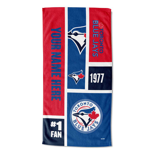 Toronto Blue Jays 30" x 60" Colorblock Personalized Beach Towel