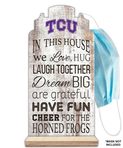 Texas Christian Horned Frogs In This House Mask Holder