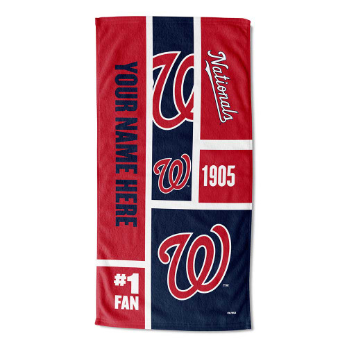 Washington Nationals 30" x 60" Colorblock Personalized Beach Towel