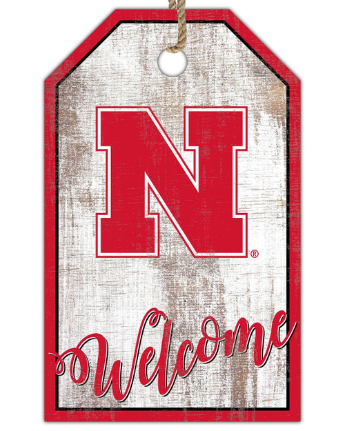 Nebraska Cornhuskers Welcome Team Tag 11" x 19" Sign