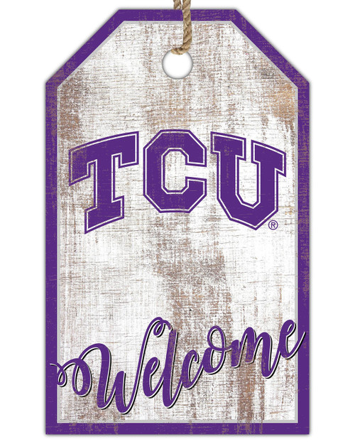 Texas Christian Horned Frogs Welcome Team Tag 11" x 19" Sign