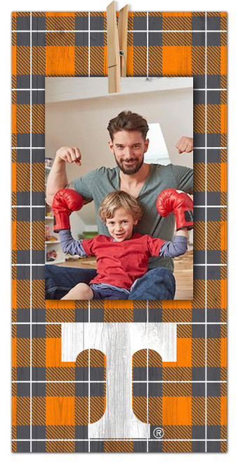 Tennessee Volunteers Plaid Clothespin 6" x 12" Sign