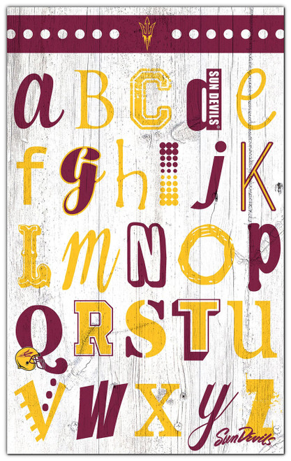 Arizona State Sun Devils Alphabet 11" x 19" Sign