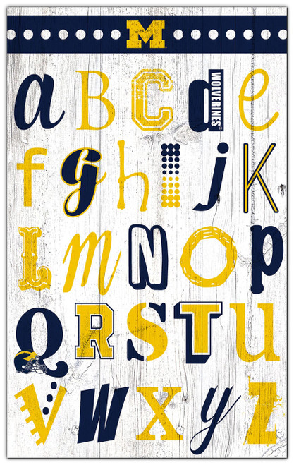 Michigan Wolverines Alphabet 11" x 19" Sign
