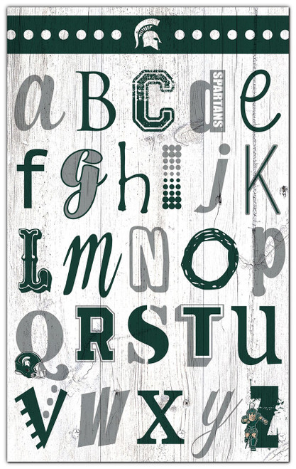 Michigan State Spartans Alphabet 11" x 19" Sign