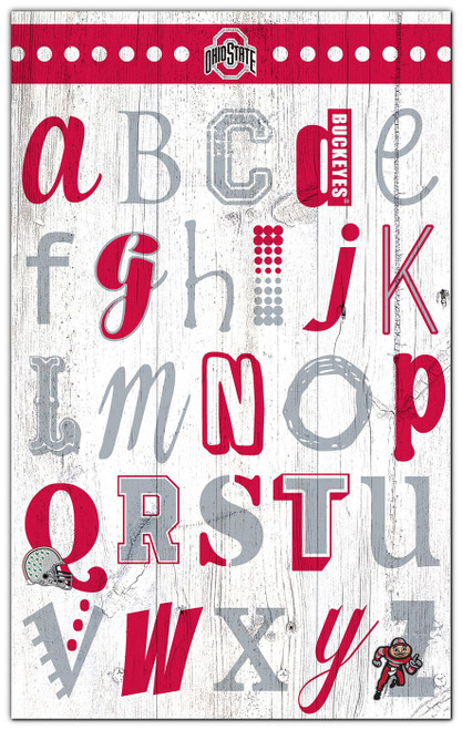 Ohio State Buckeyes Alphabet 11" x 19" Sign