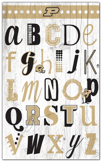 Purdue Boilermakers Alphabet 11" x 19" Sign
