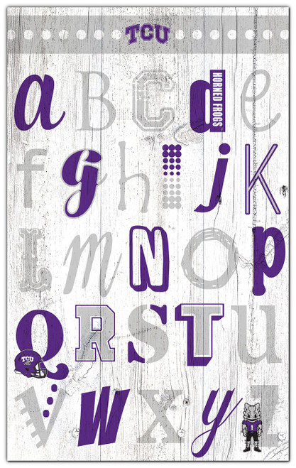 Texas Christian Horned Frogs Alphabet 11" x 19" Sign