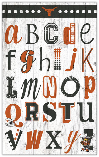 Texas Longhorns Alphabet 11" x 19" Sign