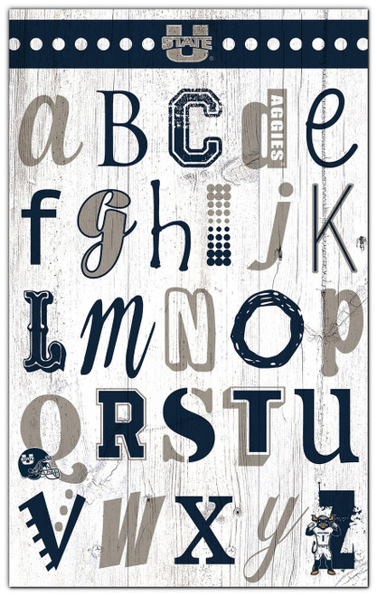 Utah State Aggies Alphabet 11" x 19" Sign