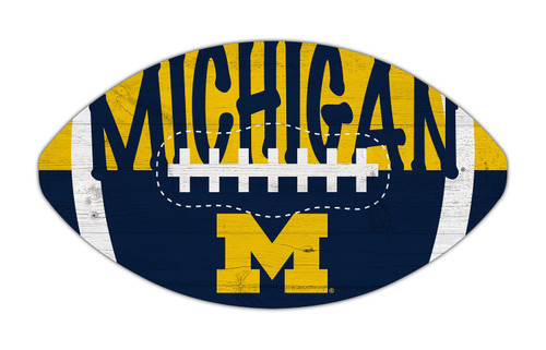 Michigan Wolverines 12" Football Cutout Sign