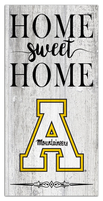 Appalachian State Mountaineers Home Sweet Home Whitewashed 6" x 12" Sign