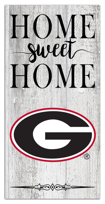 Georgia Bulldogs Home Sweet Home Whitewashed 6" x 12" Sign