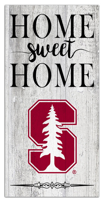 Stanford Cardinal Home Sweet Home Whitewashed 6" x 12" Sign