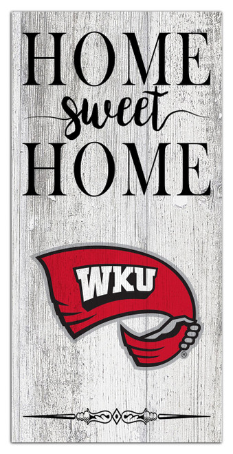 Western Kentucky Hilltoppers Home Sweet Home Whitewashed 6" x 12" Sign