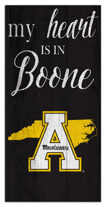 Appalachian State Mountaineers My Heart State 6" x 12" Sign
