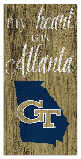 Georgia Tech Yellow Jackets My Heart State 6" x 12" Sign